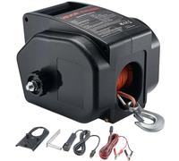 VEVOR Treuil Électrique pour Bateau, 12 V CC 300 W, Treuil Réversible pour Remorque de Bateau 6 m, Charge de Traction Maximale 900 kg, avec Télécommande Filaire, Manivelle, pour Remorquer des Bateaux