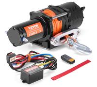 VEVOR Treuil Électrique VTT UTV Capacité de Traction 2041 kg/4500 lbs 12 V CC, Corde Synthétique 12 Brins 0,6x1188,7 cm, Guide-câble, Télécommande sans Fil et Filaire, Étanche IP55, Remorquage VTT UTV