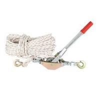 VEVOR Tire Fort Traction 3/4 T Treuil Manuel à Cliquet Charge 0,75 T Corde 30,48 m Diamètre 15 mm avec 2 Crochets Outil d'Extraction Robuste pour Déplacer des Bateaux, Articles, Transporter des Bûches