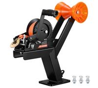 VEVOR Treuil Manuel avec Support et Rouleau 1588 kg, Treuil Remorque Bateau avec Sangle Polyester Orange 6,1 m, pour Jet-Ski, Voilier, Bateau à Moteur, Manivelle Antidérapante, Cliquet bidirectionnel