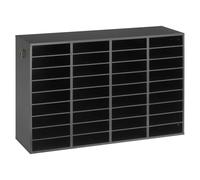 VEVOR Trieur de Documents de Bureau en Bois avec 36 Compartiments, Noir | Organisateur de Dossiers avec Étagères Réglables pour Rangement de Papiers, Magazines, Courriers, Bibliothèque École Accueil