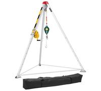 VEVOR Tripode Levage avec Treuil 544 kg Trépied Sauvetage Espace Confiné Tripode Égouts pour Manutention Matériaux Évacuation Personnel, Pieds Réglables 1,34-2,15 m Câble 19,8 m Protection Antichute
