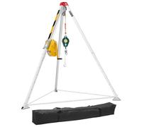 VEVOR Tripode Levage avec Treuil 816 kg Trépied Sauvetage Espace Confiné Tripode Égouts pour Manutention Matériaux Évacuation Personnel, Pieds Réglables 1,34-2,15 m Câble 19,8 m Protection Antichute
