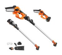 VEVOR Tronçonneuse à Batterie 20 V 2 Ah Élagueuse à Perche Sans Fil 2 en 1 Télescopique 2,43 m Épaisseur de Coupe 13 cm Élagueur Électrique avec Batterie et Couvercle Lame pour Couper Branches Arbres
