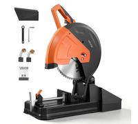 VEVOR Tronçonneuse à Métaux Lame à Froid 355 mm, Scie à Tronçonner 2800 W, Angle Réglable de -45° à 45°, Coupe à Sec, avec Carter de Lame Renforcé et Bac de Récupération des Copeaux, pour Chantier