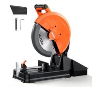 VEVOR Tronçonneuse à Métaux Lame à Froid 355 mm, Scie à Tronçonner 3500 W, Moteur Sans Balais, Vitesse 750-1200 tr/min, Angle Réglable de -45° à 45°, Coupe à Sec, avec Bac de Récupération des Copeaux