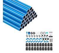 VEVOR Tube Alu Réseau Air Comprimé 27,6 m (24x1,15 m) 17,3 mm Tuyau Rigide | Pour Garages Ateliers Réparation Automobile Usines, 2 MPa Haute Pression, Étanchéité Fiable, Kit Tuyauterie avec Accessoires