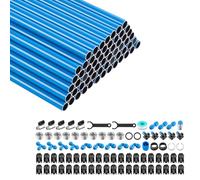VEVOR Tube Alu Réseau Air Comprimé 71,3 m (62x1,15 m) 17,3 mm Tuyau Rigide | Pour Garages Ateliers Réparation Automobile Usines, 2 MPa Haute Pression, Étanchéité Fiable, Kit Tuyauterie avec Accessoires