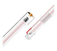 VEVOR Tube Laser CO2, 60 W, Tube de Gravure Laser en Verre Borosilicaté, Longueur 1250 mm, Diamètre Extérieur 80 mm, avec Tête en Métal, Fils Préconnectés, pour Machine de Découpe et de Gravure Laser