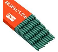 VEVOR Tuteur Plante 1,17 m Tuteur Plante Grimpante 50 PCS Tuteurs à Tomates Jardin pour Soutien Plantes Grimpantes Légumes Extérieur, Métal Recouvert Plastique Extrémité Pointue Picots Antidérapants