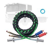 VEVOR Tuyau d’Air Comprimé pour Semi-remorque 3 en 1, Flexible de Frein 4,6 m et Ligne d'Alimentation ABS pour Véhicule Articulé, Câble de Cordon Électrique à Prise 7 Voie, avec Crochet, pour Tracteur
