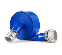 VEVOR Tuyau de lavage à contre-courant, 76,2mmx15,24m, tuyau en PVC bleu haute qualité, colliers de serrage, serrures à came, raccords en aluminium, convient à diverses pompes, pour transport de l'eau