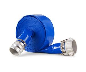 VEVOR Tuyau de lavage à contre-courant, 76,2mmx15,24m, tuyau en PVC bleu haute qualité, colliers de serrage, serrures à came, raccords en aluminium, convient à diverses pompes, pour transport de l'eau