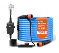VEVOR Tuyau Eau Chauffant pour Camping-Car 22,8 m Diamètre Intérieur 12,7mm | Tuyau d'Eau Potable Antigel Jusqu'à -43 °C, Surface Lisse, avec Thermostat Intégré, Protection GFCI, Sans Plomb ni BPA, Bleu