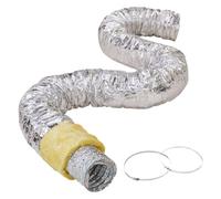 VEVOR Tuyau Flexible Isolé 130x7620 mm Conduit d'Aération Isolant Thermique en Aluminium PET avec 2 Colliers de Serrage Protection à Trois Couches pour Ventilation, Chauffage, Refroidissement, R-4.2