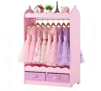 Armoire pour enfants VEVOR, dimensions 604x339x1080 mm, avec miroir, barre de suspension, étagères et compartiment pour déguisements. Armoire en MDF avec tiroirs en tissu, idéale pour les filles, pour