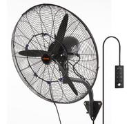 VEVOR Ventilateur brumisateur mural, 61,6 cm, ventilateur industriel oscillant étanche, 3 vitesses, 7000 CFM, ventilateur commercial ou résidentiel pour refroidissement entrepôt, serre, atelier, noir