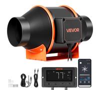 VEVOR Ventilateur de conduit 101,6 mm, réglable, 349 m³/h, ventilateur en ligne avecPWM et via application, ventilateur de conduit à 10 vitesses avec minuterie 9 h et moteur EC, ventilateur d'extracti