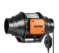 VEVOR Ventilateur de conduit en ligne, 102 mm, extracteur d'air silencieux 220 m³/h contrôleur de vitesse variable moteur CA, booster de refroidissement pour tentes de culture, culture hydroponique