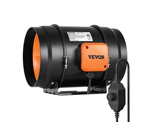 VEVOR Ventilateur de conduit en ligne, 203,2 mm, extracteur d'air silencieux 860 m³/h contrôleur de vitesse variable moteur CA, booster de refroidissement pour tentes de culture, culture hydroponique