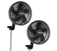 VEVOR Ventilateur de Culture à Pince, Ventilateur Oscillant pour Tente de Culture, Type-C, 9 Vitesses et Mode Cyclique, Oscillation 45° et 90°, Boîtier en ABS, pour Circulation de l'Air, Noir, Lot de 