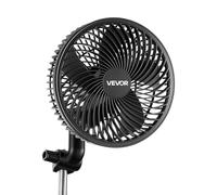 VEVOR Ventilateur de Culture à Pince, Ventilateur Oscillant pour Tente de Culture, USB-C, 9 Vitesses et Mode Cyclique, Oscillation 45° et 90°, pour Circulation de l'Air, Boîtier en ABS, Noir, Lot de 1