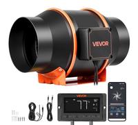 VEVOR Ventilateur de Gaine à Flux Mixte 683 m³/h, Extracteur d'Air en Ligne 152,4 mm pour Tente de Culture et Sous-sol, 10 Vitesses Moteur EC, Contrôleur PWM Contrôle App, Capteur Température Humidité