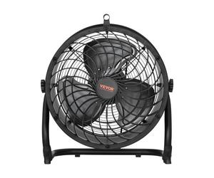VEVOR Ventilateur de sol, 3 vitesses, ventilateur industriel en métal robuste 355,6 mm, inclinaison à 360°, vitesse du vent 7,2 m/s, pour maison, bureau, garage, magasin commercial, chambre à coucher