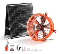 VEVOR Ventilateur de toit de 30,5 cm, ventilateur de grenier à énergie solaire, débit de 1529,1 m³/h, couleur orange, système de ventilation, refroidissement et déshumidification 3-en-1 pour grenier,