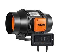 VEVOR Ventilateur d'Extraction 150 mm Extracteur d'air Conduit 683 m³/h 38 W Régulateur Température Humidité Silencieux Moteur Électrique pour Refroidissement Tentes Croissance Cultures Hydroponiques