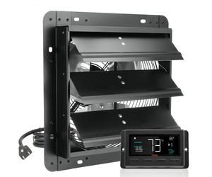 VEVOR Ventilateur d'extraction à volets, 30,5 cm avec contrôleur de température et d'humidité, extracteur d'air de grenier mural réglable à vitesse variable, 1500 m³/h, moteur EC, pour serre, garage
