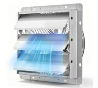 VEVOR Ventilateur d'Extraction à Volets 312 mm, Extracteur d'Air Mural 34 W 2124 m³/h, pour Grenier, Garage, Grange, Serre et Atelier, avec Volets Automatiques, Boîtier en Acier, Faible Bruit, Argenté