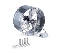 VEVOR Ventilateur d'Extraction de Grenier, 380x200 mm, Extracteur d'Air de Grenier avec Thermostat Réglable, Maille Extérieure, Capacité Flux d'Air 1300 CFM, pour Pignon, Toit, Garage, Atelier, Maison