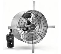 VEVOR Ventilateur d'Extraction pour Grenier 38 cm, Extracteur d'Air Mural 2208,7 m³/h avec Thermostat, pour Maison, Garage, Entrepôt, Atelier, Boîtier en Acier Carbone, Supports de Montage, Argenté