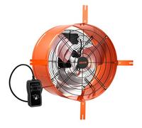VEVOR Ventilateur d'Extraction pour Grenier 40,6 cm, Extracteur d'Air Mural 3304,6 m³/h avec Thermostat, pour Garage, Entrepôt, Atelier, Maison, Boîtier en Acier Carbone, Supports de Montage, Orange