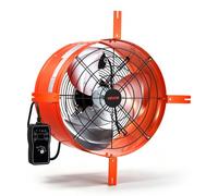 VEVOR Ventilateur d'Extraction pour Grenier 40,6 cm, Extracteur d'Air Mural 4995,1 m³/h avec Thermostat, pour Maison, Garage, Entrepôt, Atelier, Boîtier en Acier Carbone, Supports de Montage, Orange