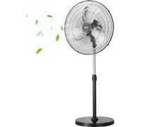 VEVOR Ventilateur industriel sur pied, 570 mm, oscillation à 90 degrés, ventilateurs réglables en hauteur avec 3 vitesses réglables, machine à vent pour salon, maison, bureau, noir