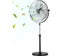 VEVOR Ventilateur industriel sur pied, ventilateur de 560 mm, 115-147 cm, 3 vitesses, ventilateur pour salon, maison, bureau, noir