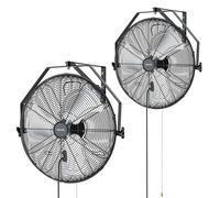 VEVOR Ventilateur mural industriel 2 x 120 W, 60 cm, 7 m/s, ventilateur mural oscillant à 3 vitesses et angle d'inclinaison réglable, ventilateur industriel pour atelier, garage, entrepôt, salle de sp