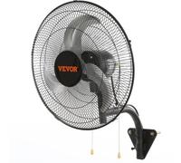 VEVOR Ventilateur mural industriel, 44,45 cm, ventilateur mural oscillant 4000 CFM, 3 vitesses, ventilateur commercial résidentiel pour refroidissement entrepôt, serre, atelier, patio, sous-sol, noir