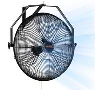 VEVOR Ventilateur mural industriel, 44,6 cm, ventilateur mural oscillant étanche, 3 vitesses, 4150 CFM, ventilateur commercial résidentiel pour refroidissement entrepôt, serre, atelier, terrasse, noir