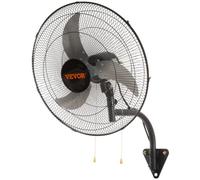 VEVOR Ventilateur mural industriel, 49 cm, ventilateur mural oscillant 4650 CFM, 3 vitesses, ventilateur commercial ou résidentiel pour refroidissement entrepôt, serre, atelier, patio, sous-sol, noir