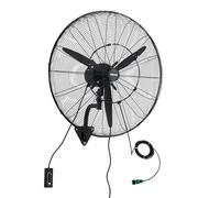 VEVOR Ventilateur Mural Industriel Brumisateur 76 cm, Ventilateur Oscillant pour Atelier, Garage, Entrepôt et Salle de Sport, Protection IP44, 3 Vitesses, Angle Réglable, Pales en Alu, Grille en Acier