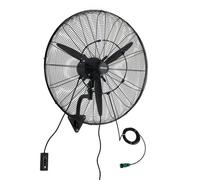 VEVOR Ventilateur Mural Industriel Brumisateur 76 cm, Ventilateur Oscillant pour Atelier, Garage, Entrepôt et Salle de Sport, Protection IP44, 3 Vitesses, Angle Réglable, Pales en Alu, Grille en Acier
