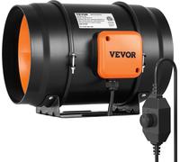 VEVOR Ventilateur tubulaire en ligne, 203,2 mm, évacuation des fumées, ventilateur de gaine en ligne avec régulateur de vitesse variable, ventilateur d'évacuation silencieux avec moteur AC pour amplif