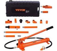 VEVOR Vérin Hydraulique 10T Presse Carrosserie 13,5cm Coffret Avec 4 Tiges 10 à 50cm