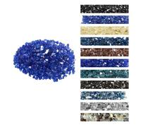 VEVOR Verre de Feu pour Braséro, 15,88 kg, Pierres en Verre pour Foyer à Gaz 12,7 mm, Sans Fumée, Réfléchissante, Pierres Décoratives Résistantes pour Cheminée à Gaz, Intérieur, Extérieur, Bleu Cobalt