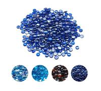 VEVOR Verre de Feu pour Braséro, 9 kg, Pierres en Verre pour Foyer à Gaz, 19,05 mm, Perles de Verres, Sans Fumée, Réfléchissantes, Pierres Décoratives Résistantes, pour Cheminées à Gaz, Bleu Cobalt