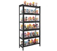 VEVOR Vitrine pour Collection avec Portes en Acrylique, Armoire de Présentation 172 cm de Haut et 5 Niveaux, Présentoir pour Antiquités en Bois Naturel, Rangement Maison Bureau Salle de Jeux Salon