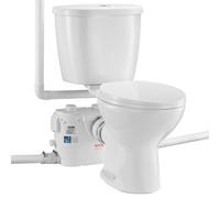 VEVOR WC Broyeur Sanitaire, Pompe de Relevage Puissante de 500 W, Système de Toilette Compact avec Broyeur à Décharge Arrière et à Chasse d'Eau, 3 Entrées, pour Évacuation des Eaux Usées, Sous-sol
